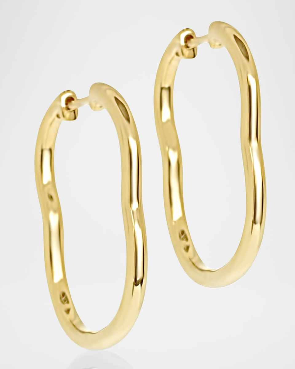 18K Yellow Gold Berceau Hoop Earrings